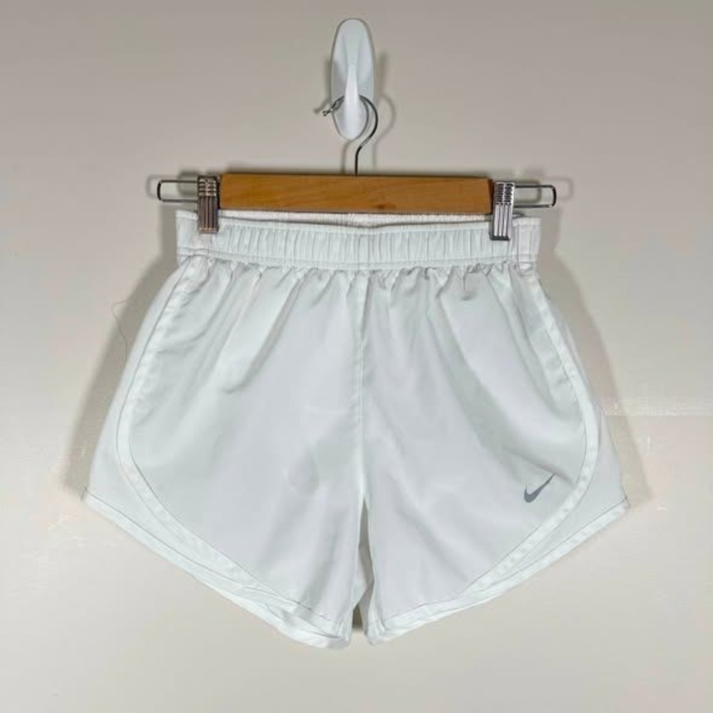 Nike Tempo Dri-Fit Running Shorts Wms XS White Mid Rise Brief Lined Athletic 3.5